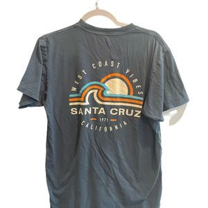 Duck Company Santa Cruz West Coast Vibes T Shirt M Blue Grunge Graphic Tee